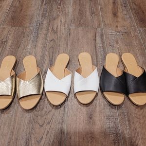 Le Chateau Leather sandal bundle (3 pairs). Women size 38 (size 7 U S.)